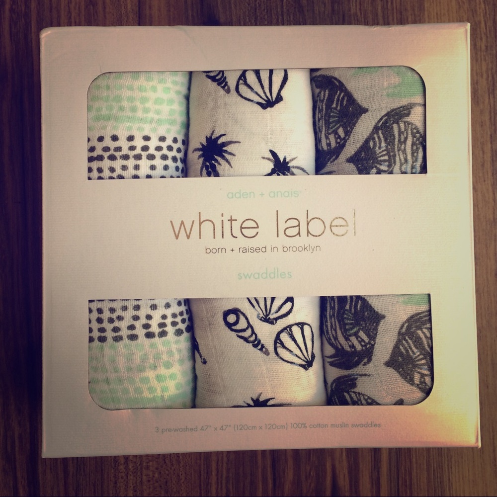 Aden and Anais White Label Swaddle blankets.